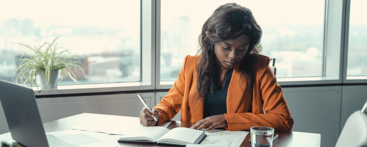 Woman working at desk